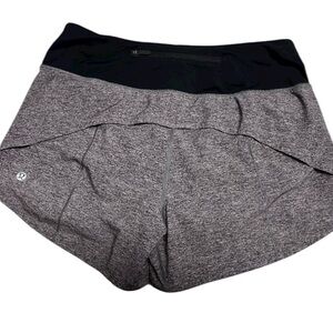 Lululemon shorts. Size 6. Lined. Grey black. Athletic. Running. Gym. Lined